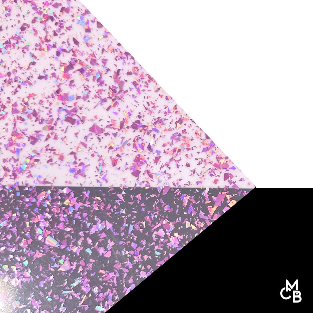 1/8" Pink Flake Glitter Cast Acrylic Sheets - Acrylic Sheets